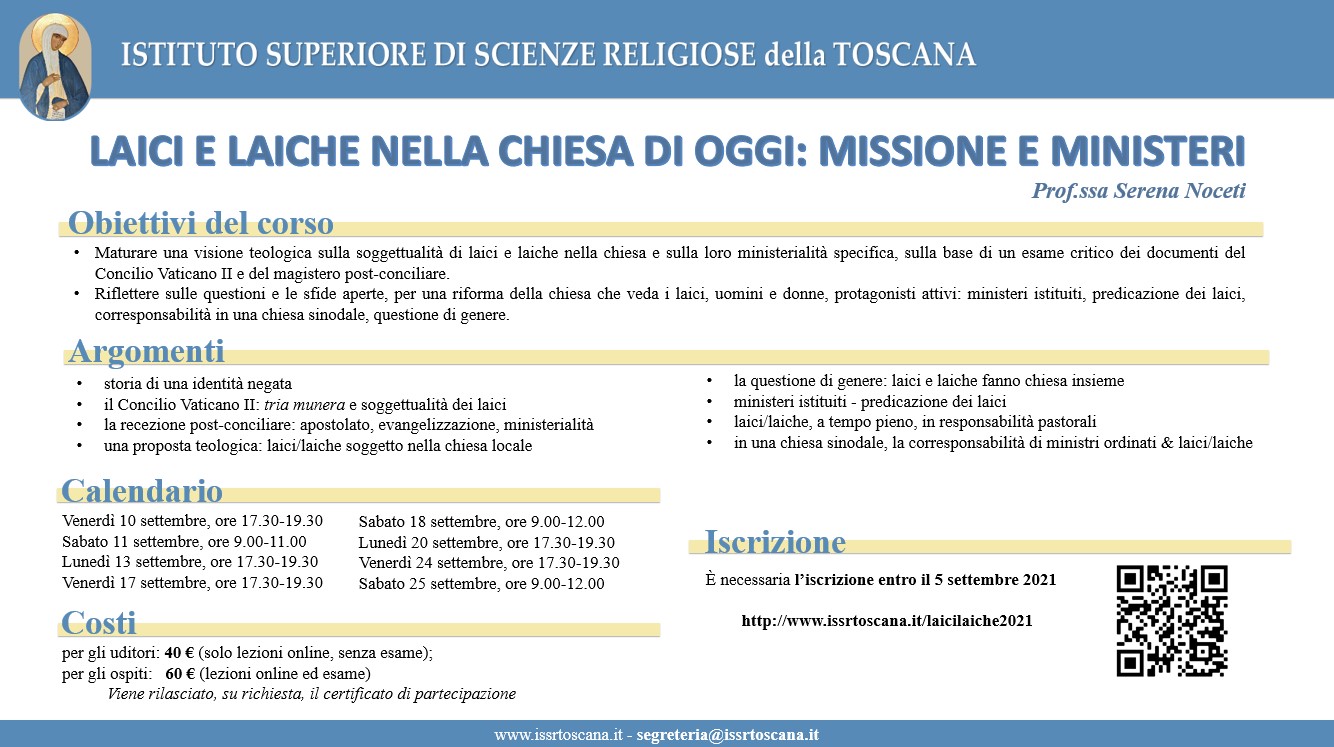 laici e laiche nella chiesa di oggi programma