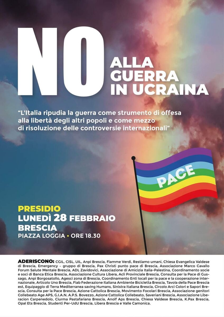 no alla guerra in ucraina locandina