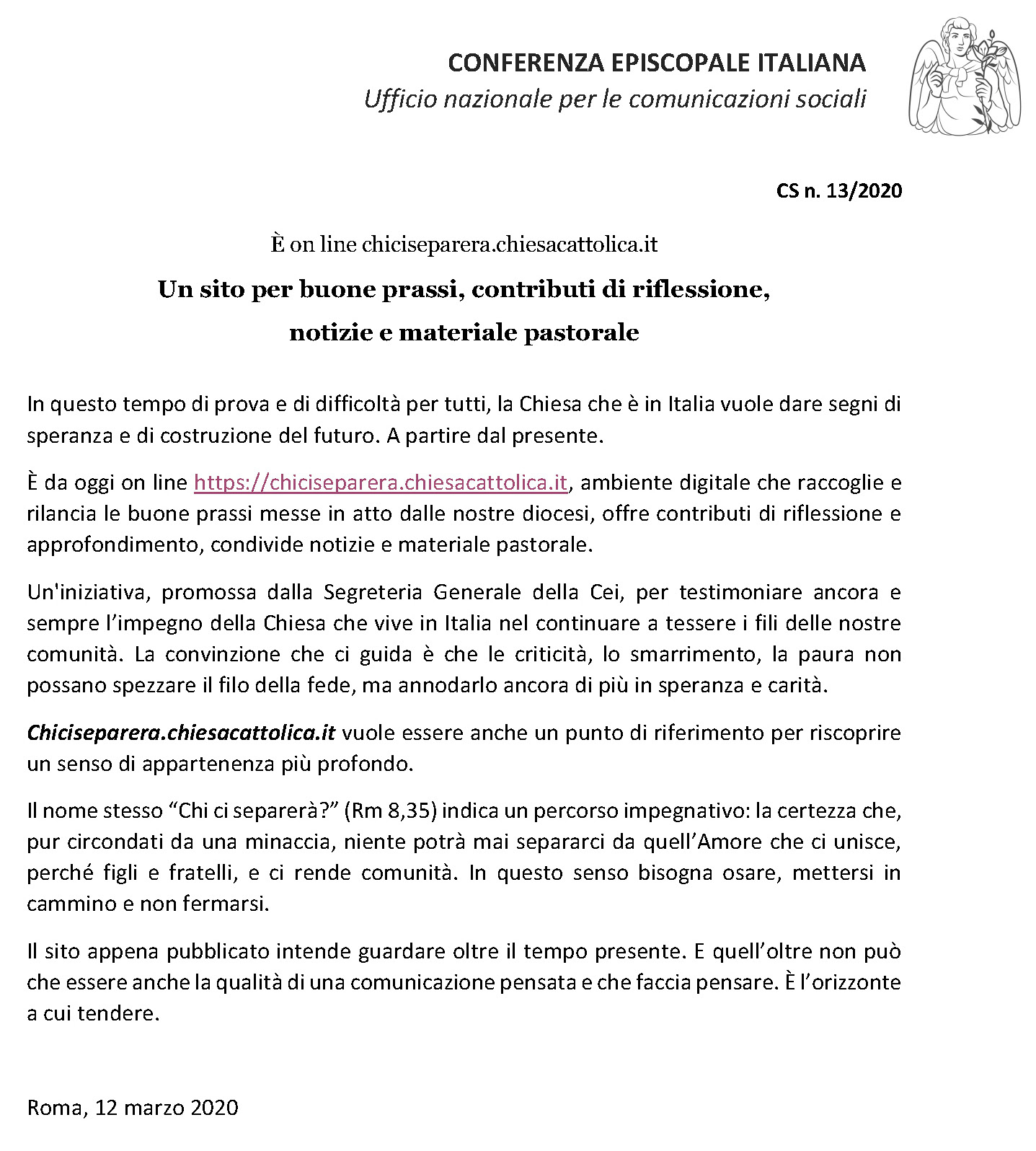 UN SITO PER BUONE PRASSI, CONTRIBUTI DI RIFLESSIONE, NOTIZIE E MATERIALE PASTORALE