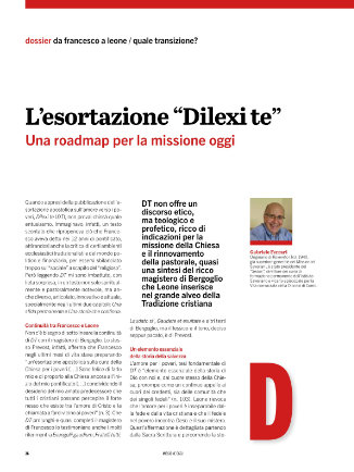 L&rsquo;ESORTAZIONE &ldquo;DILEXI TE&rdquo; / UNA ROADMAP PER LA MISSIONE OGGI