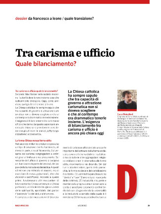 TRA CARISMA E UFFICIO / QUALE BILANCIAMENTO?