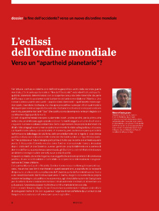 L&rsquo;ECLISSI DELL&rsquo;ORDINE MONDIALE / VERSO UN "APARTHEID PLANETARIO"?