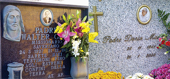 Le lapidi di p. Dorio Mascia a Sardara e p. Walter Giua a Guasila... I saveriani di Cagliari hanno fatto visita ai cimiteri dell'isola dove riposano i saveriani sardi