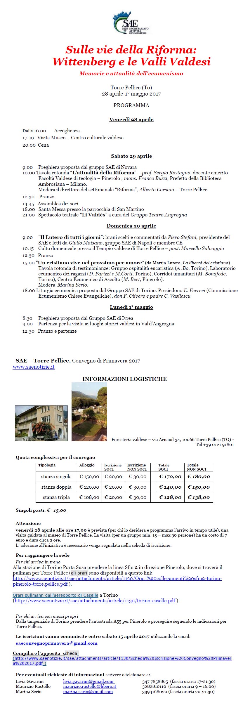 SULLE VIE DELLA RIFORMA