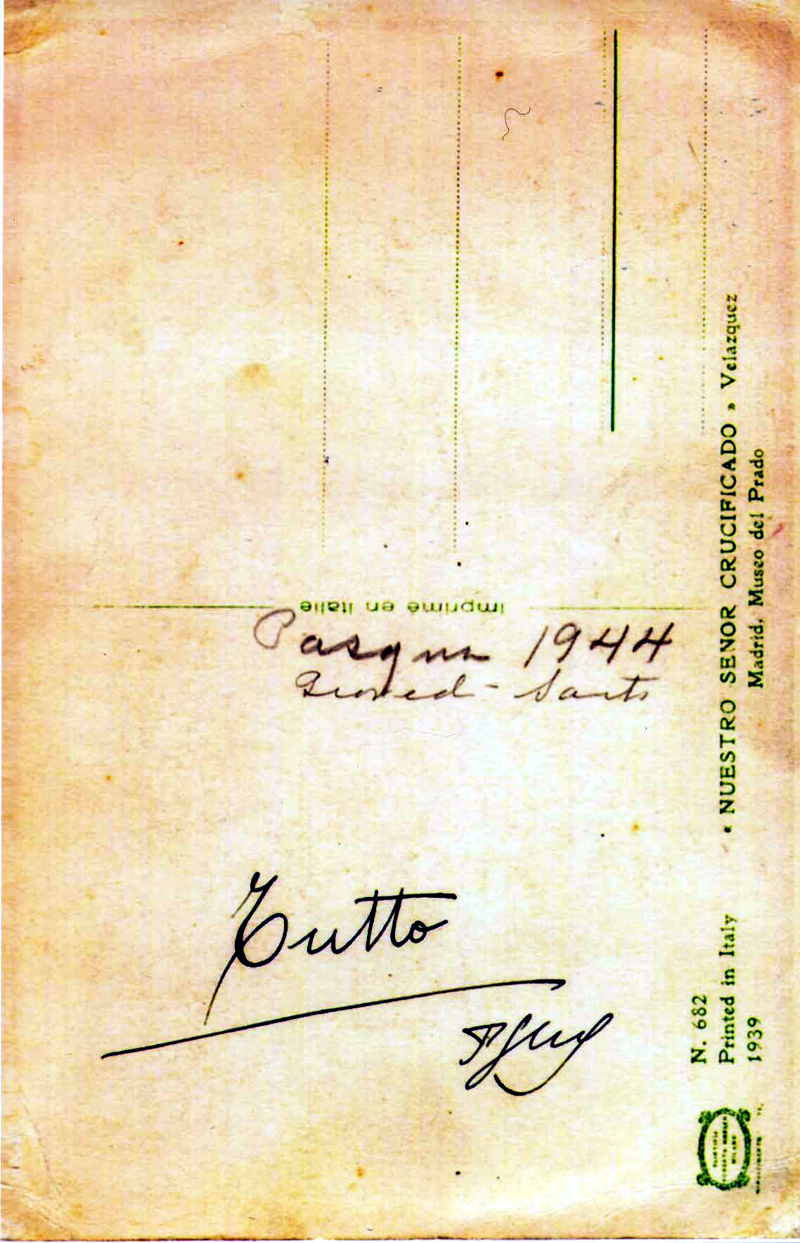 p.spagnolo 1944 Velasquez cartolina TUTTO retro