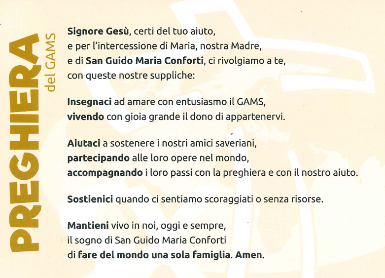gams preghiera 2026 2027